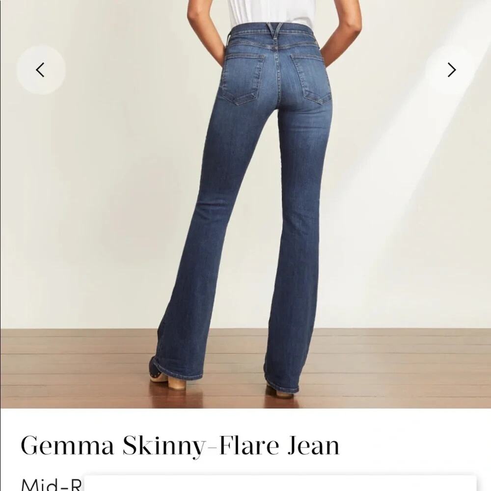 VERONICA BEARD 29 Gemma skinny flare denim jeans mid rise apollo blue